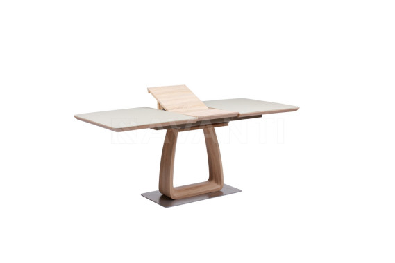 Стол обеденный Vetro (1400-1800x850x760) OAK/CREAM (дуб/крем сатин)