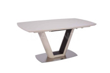 Стол обеденный Miami (1600-2100х950х760) MATT BEIGE/WALNUT (сатинированное стекло беж/орех)