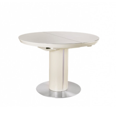 Стол обеденный Slim (1100-1450х1100х760) BIEGE (беж сатинированное стекло)