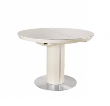 Стол обеденный Slim (1100-1450х1100х760) BIEGE (беж сатинированное стекло)