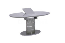Стол обеденный Luna (1200-1550х800х760) GREY (серый лак со стеклом)