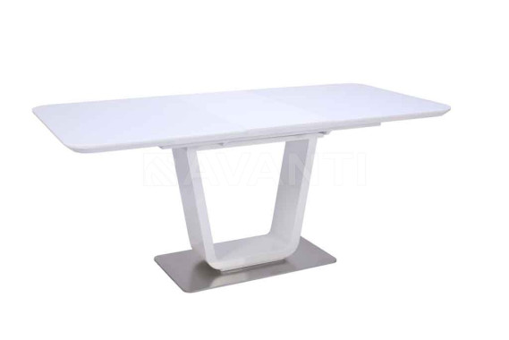 Стол обеденный Tokyo (1400-1800х850х760) WHITE (белый лак со стеклом)
