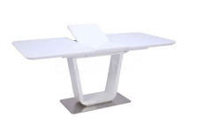 Стол обеденный Tokyo (1400-1800х850х760) WHITE (белый лак со стеклом)