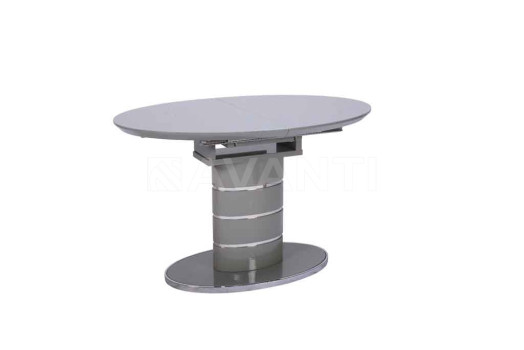 Стол обеденный Luna (1200-1550х800х760) GREY (серый лак со стеклом)