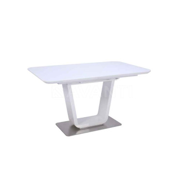 Стол обеденный Tokyo (1400-1800х850х760) WHITE (белый лак со стеклом)