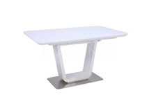 Стол обеденный Tokyo (1400-1800х850х760) WHITE (белый лак со стеклом)