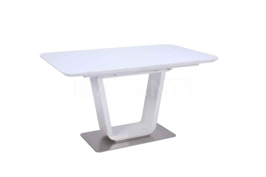 Стол обеденный Tokyo (1400-1800х850х760) WHITE (белый лак со стеклом)