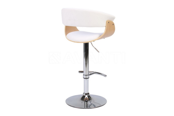 Стул барный BCR-404 Oak wood/White PU (белый)