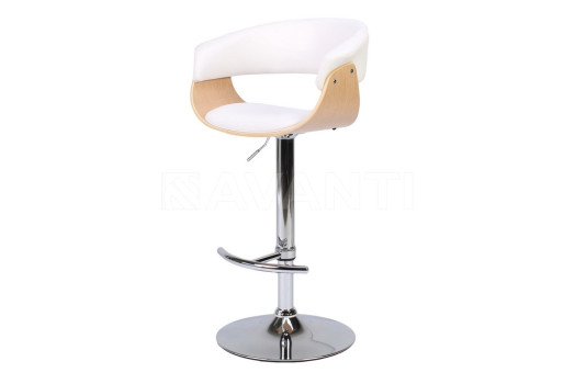 Стул барный BCR-404 Oak wood/White PU (белый)