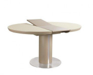 Стол обеденный Slim (1100-1450х1100х760) LATTE (латте сатинированное стекло)