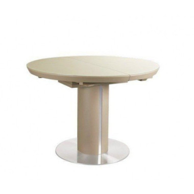 Стол обеденный Slim (1100-1450х1100х760) LATTE (латте сатинированное стекло)