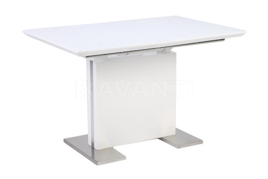 Стол обеденный Surf (1200-1600х800х760) WHITE HIGLOSSY (белый лак со стеклом)