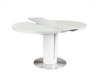 Стол обеденный Slim (1100-1450х1100х760) WHITE (белый сатинированное стекло)