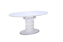 Стол обеденный Luna (1200-1550х800х760) WHITE (белый лак со стеклом)