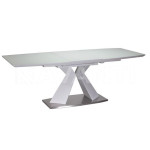 Стол обеденный Flex (1600-2100х900х760) WHITE (белый сатинированное стекло)