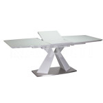 Стол обеденный Flex (1600-2100х900х760) WHITE (белый сатинированное стекло)