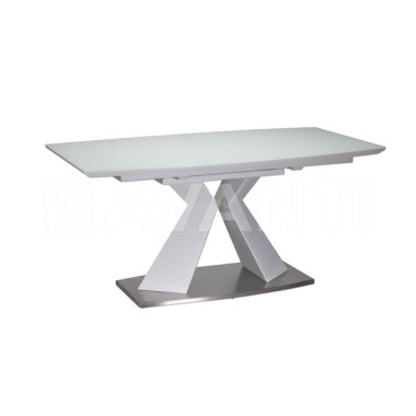 Стол обеденный Flex (1600-2100х900х760) WHITE (белый сатинированное стекло)