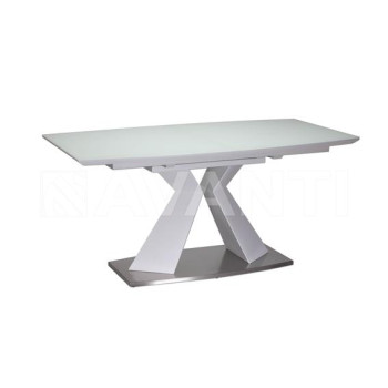 Стол обеденный Flex (1600-2100х900х760) WHITE (белый сатинированное стекло)