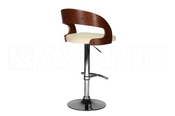 Стул барный BCR-402 Walnut wood/Beige light PU (беж светлый)