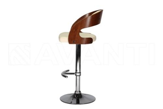 Стул барный BCR-402 Walnut wood/Beige light PU (беж светлый)