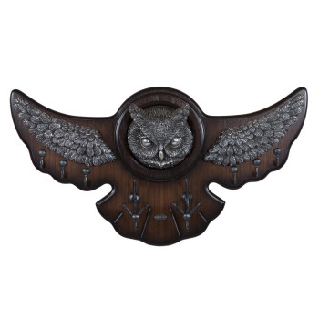 Вешалка настенная Bubo Орех Оберджин Серебро арт. 11507 Орех Оберджин, декоративные элементы АСр цвет античное серебро
