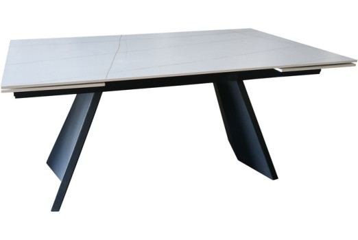 Стол Alberto 160 NE черная матовая краска столешница CERAMIC 07 керамика белый мрамор