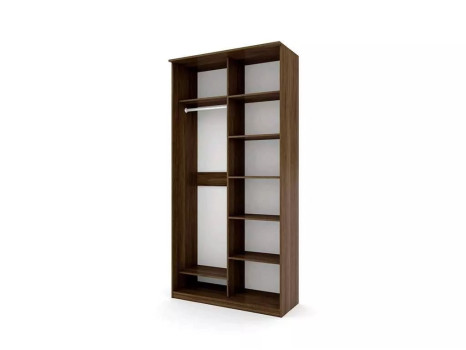 Шкаф купе Модерн 1190х600 2-х дверный 2-х секционный зеркальный с пескоструем №4 венге
