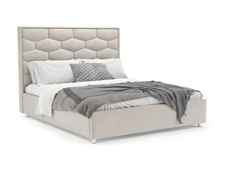 Кровать Рица бархат бежевый STAR VELVET 6 LIGHT Beige 160