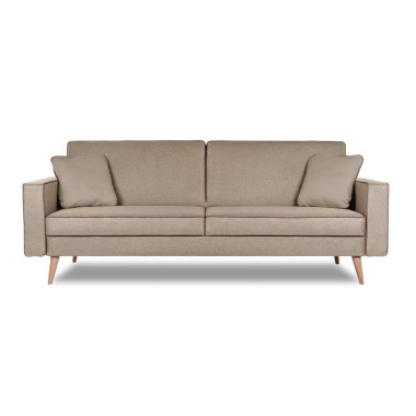 Берус трёхместный диван-релакс Рогожка UNO Beige + кант Рогожка Preston 232 арт. 4673739701126