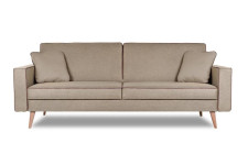 Берус трёхместный диван-релакс Рогожка UNO Beige + кант Рогожка Preston 232 арт. 4673739701126