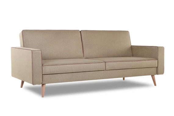 Берус трёхместный диван-релакс Рогожка UNO Beige + кант Рогожка Preston 232 арт. 4673739701126