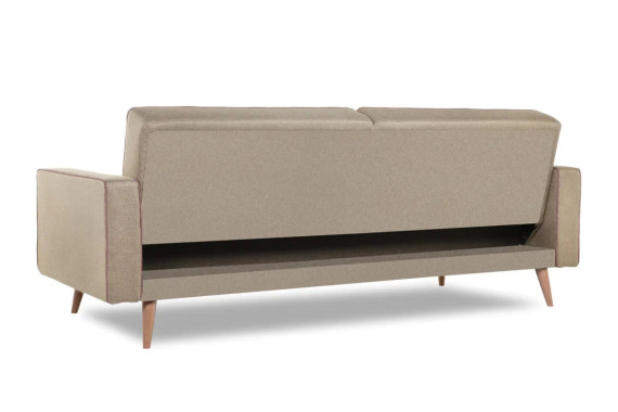 Берус трёхместный диван-релакс Рогожка UNO Beige + кант Рогожка Preston 232 арт. 4673739701126