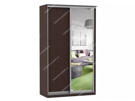 Шкаф купе Модерн 1190х450 2-х дверный зеркало венге