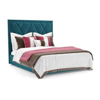 Кровать Треви бархат сине-зеленый STAR VELVET 43 BLACK GREEN 160