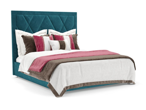 Кровать Треви бархат сине-зеленый STAR VELVET 43 BLACK GREEN 160