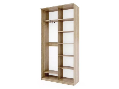 Шкаф купе Модерн 1190х450 2-х дверный 2-х секционный зеркальный с пескоструем №4 ясень