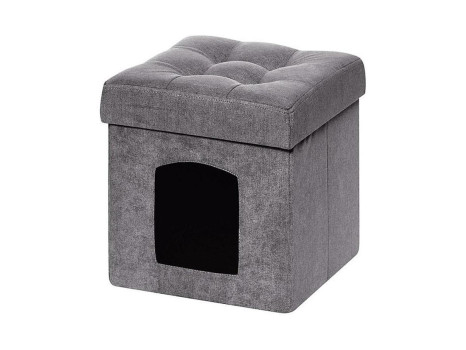 Пуф складной для животных велюр Серый