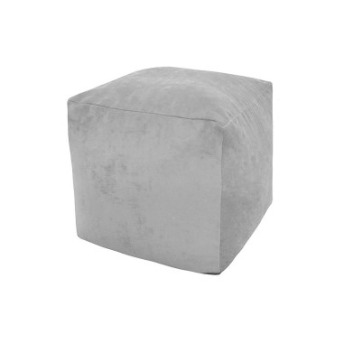 Пуфик Куб микровельвет серый