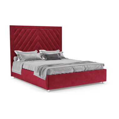 Кровать Мишель бархат красный STAR VELVET 3 DARK RED 160