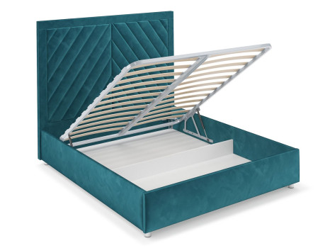 Кровать Мишель бархат сине-зеленый STAR VELVET 43 BLACK GREEN 160