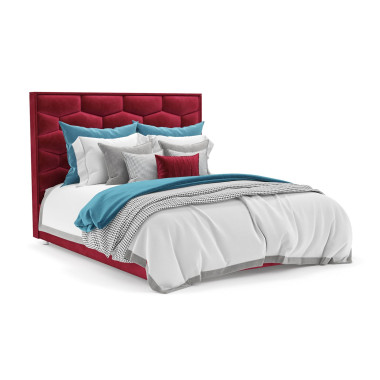 Кровать Рица бархат красный STAR VELVET 3 DARK RED 160