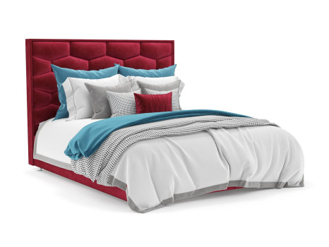 Кровать Рица бархат красный STAR VELVET 3 DARK RED 160