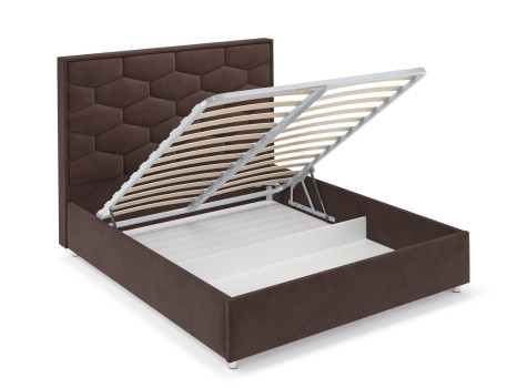 Кровать Рица бархат шоколадный STAR VELVET 60 COFFEE 160