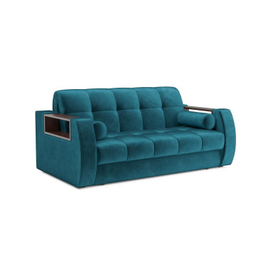 Диван Аккордеон Барон №3 бархат сине-зеленый STAR VELVET 43 BLACK GREEN