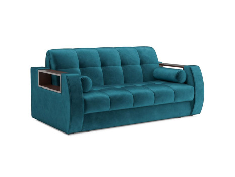 Диван Аккордеон Барон №3 бархат сине-зеленый STAR VELVET 43 BLACK GREEN