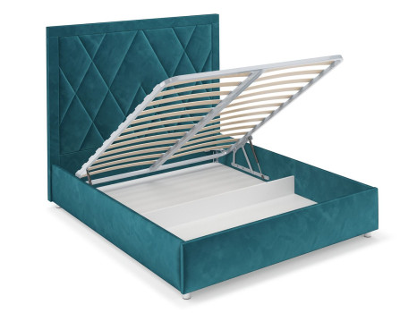 Кровать Треви бархат сине-зеленый STAR VELVET 43 BLACK GREEN 160