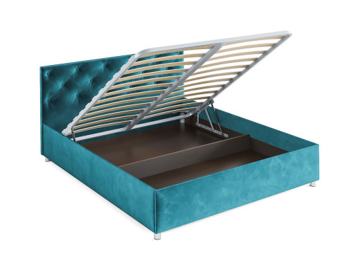 Кровать Классик бархат сине-зеленый STAR VELVET 43 BLACK GREEN 160