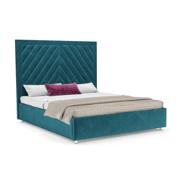 Кровать Мишель бархат сине-зеленый STAR VELVET 43 BLACK GREEN 160