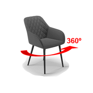 BELLA 360 кресло поворотное металл, ткань поворотный механизм на 360º NE VL19 серо-коричневый велюр